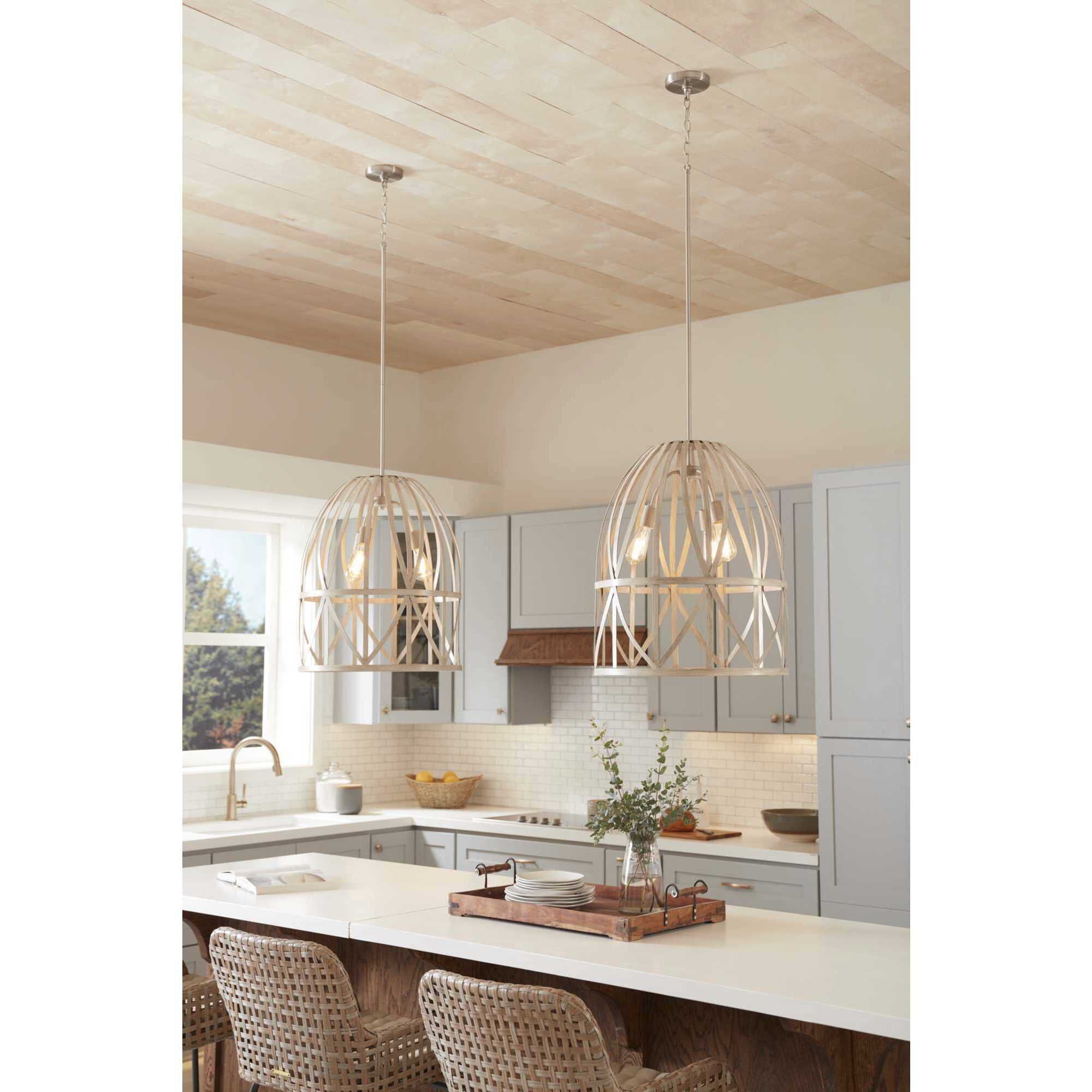 Chastain 3 Light 21 inch Bleached Oak Pendant Ceiling Light